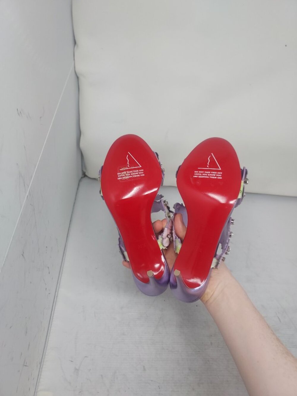 Christian Louboutin Purple Flora Jewel Heel Sandal - Picture 2 of 13